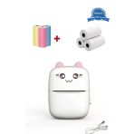 Mini Fotoğraf Yazıcı Kablosuz Etiket Yazıcı Baskı Makinesi Ios Android Uyumlu Termal Printer Pembe
