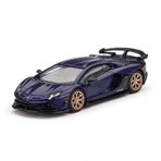 Mini GT 1:64 Lamborghini Aventador SVJ Viola Aletheia Model Araba