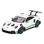 MINI GT 911 (992) GT3 RS Beyaz Yeşil Çizgili ve Tekerlekler Carrera RS Paketine Haraç Sınırlı Üretim 1/64 Diecast Model Araba MGT00827