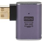 Mini Hd'den Hd'ye Adaptör Dik Açı 8k 60Hz 48GBPS LED Göstergeli Mini Hd'den Hd'ye Dönüştürücü Dizüstü Bilgisayar Kamera Tablet Için (Yurt Dışından)