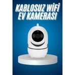 Mini Ip Kamera Hareketli Güvenlik Kamerası Kablosuz Wifi Kamera Mikrofonlu - 001-Beyaz