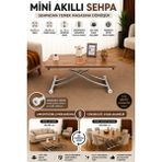 Mini Juppo Akıllı Sehpa Çalışma Masası Yer Sofrası Yemek Masası - KROM İÇ - CEVİZ