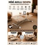 Mini Juppo Dışa K Akıllı Sehpa Üst Tabla Mdf Oval Köşe Alt Ayak Krom Kaplama - ANTİKLAYT