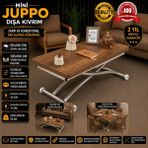 Mini Juppo Dışa K Akıllı Sehpa Üst Tabla Mdf Oval Köşe Alt Ayak Krom Kaplama - BAROK KOYU CEVİZ