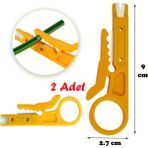 Mini Kablo Soyucu Sıyırıcı, Basit Tel Soyma Kesici Aleti, Çok Fonksiyonlu (2 Adet) - 2 Adet, Sarı Renk