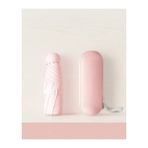 Mini Kapsül Şemsiye Kolay Taşınabilir Yağmur ve Güneşten Tam Koruma 6 Telli - Pembe