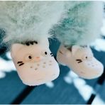 Mini Kedi Desenli Model Oyuncak Bebek Ayakkabı Aksesuarı - Beyaz