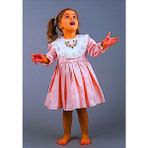Mini Kiti Pembe Beyaz Fistolu Nakışlı Uzun Kollu Vintage Kız Çocuk Elbise Bayram Doğumgünü Özel Gün Elbisesi - 00406 Pembe - 4 Yaş