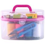 Mini Komple Dikiş Seti, 8 Renkli İplik, Makas, İğne, Mezura, Düğme ve Taşıma Çantalı, Ev ve Seyahat için Pratik DIY Dikiş Malzemeleri
