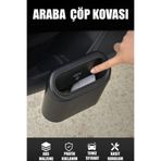 Mini Oto Çöp Kovası Abs Plastik Siyah