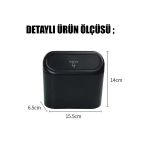 Mini Oto Çöp Kovası Abs Plastik Siyah