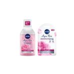 (Mini Pamuk Hediye) Nivea Aqua Rose Makyaj Temizleme Suyu 400 Ml + Göz Maskesi Set (1 Adet)