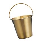 Mini Paslanmaz çelik Kova Buz kovası saplı, Içecek şarap Patates kızartması Tavuk kanatları Ev çubukları Partiler, dayanıklı, Gıda Güvenli, Kompakt (GOLD)