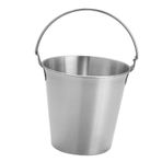 Mini Paslanmaz çelik Kova Buz kovası saplı, Içecek şarap Patates kızartması Tavuk kanatları Ev çubukları Partiler, dayanıklı, Gıda Güvenli, Kompakt (SILVER)