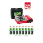 Mini Portatif Kamp Ocağı - Çantalı - Gaz Stop Emniyetli - 8 Adet 227 gr Kartuş