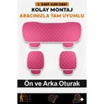Mini R50 (Ilk Bmw Üretimi 3 Kapı) 2001–2006 Uyumlu 3 Parça Kapitone Oturak Araba Koltuk Suni Deri Pembe - Kaymaz | Trobus