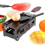 Mini Raclette Izgara Seti, Taşınabilir Peynir Raklet Seti, Yapışmaz Saplı Mini Izgara Roaster Fırın Tepsisi, Çerçeve ve Spatula