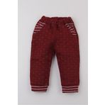 Mini Ropa Kapitone Cepli Bordo Kışlık Bebek Çocuk Pantolon Eşofman Altı Kalın Tek Alt Kreş Eşortman Altı Pijam
