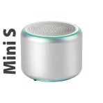 Mini S 5W Bluetooth Hoparlör Kablosuz Taşınabilir Led Işıklı Ses Bombası Extra Bass Gümüş