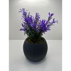 Mini Saksıda Afrika Zambağı Yapay Bitki Gerçek Taş Yosunlu 18 cm Dekoratif Banyo Mutfak Masa Çiçeği - GRİSAKSI-MORBİTKİ