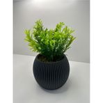 Mini Saksıda Afrika Zambağı Yapay Bitki Gerçek Taş Yosunlu 18 Cm Dekoratif Banyo Mutfak Masa Çiçeği - Grisaksı-yeşilbitki