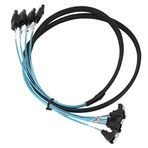 Mini SAS Kablo, Dahili HD Mini SAS, 4 SATA - 4 SATA Düz Eğimli Kablo, 7 Pin Sabit Disk Arayüzü, SATA 3.0 6Gbps Veri Kablosu, Bilgisayar için (0.5m)