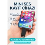 Mini Ses Kayıt Cihazı Tak Çalıştır Kablo & Pc Gerektirmez Tek Tuşta Uzun Süreli Kayıt
