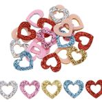 Mini Skater Glitter Keçe Kalp Dekor Koleksiyon Defteri Süslemesi Kendin Yap El Sanatları Yapımı için Saç Klipleri Telefon Kılıfı Sevgililer Günü Düğün Parti Ev Dekoru, 20 ADET (Karışık Renkler)