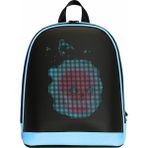 Mini Smart Bag Mavi LED Ekranlı Sırt Çantası, Motorcu Çantası - Siyah