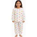 Mini Stella Kids Renkli Puantiyeli Kız Çocuk Pijama Takımı - Beyaz - 8 Yaş