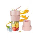 Mini Taşınabilir Mikser 350 Ml Smoothie Makinesi Meyve Sıkacağı Şarj Edilebilir Blender Pembe
