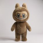 Mini Tavşan Kostümlü Labubu Peluş Oyuncak - Kahverengi