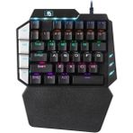 Mini Tek Elle Oyun Klavyesi RGB LED Arkadan Aydınlatmalı USB Kablolu Oyun 38 Anahtar Aksesuar (Yurt Dışından)