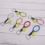 Mini Tenis Raket Anahtarı, Simülasyon Sporları Anahtarı 6 PCS Mini Anahtarlık Kolye Simülasyon Tenis Ve Raket Ball Anahtarlık Model Çantası Asma Dekorasyon