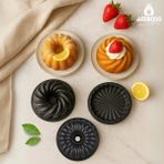 Mini Trio Döküm 3 Parça Mini Kek Kalıbı - Siyah