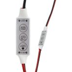 Mini Üç Tuşlu Tek Renkli 12-24 Volt LED Kontrol Cihazı ( Kırmızı- Siyah Kablo) (4887)