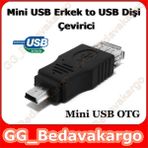 Mini USB Erkek to USB Dişi Çevirici Mini USB OTG