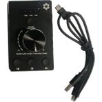 Mini USB Ses Kontrol Topuzu Pc Video Hoparlör Denetleyicisi One-Click Mute - Siyah