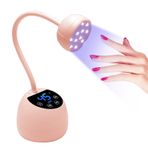 Mini UV LED tırnak lambası, LCD ekran, otomatik akıllı sensör, jel tırnaklar için 36 W UV lamba, 12 adet çift ışık kaynağına sahip LED boncuk, evde ve salonda kullanım (pembe)