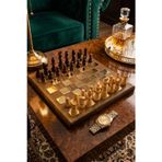 Mini Vagon Premium Lüks Ahşap Taşlı Satranç Takımı Özel Tasarım Dekoratif Vıp Hediyelik Set 20X20 Cm