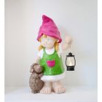 Mini Wooden Toys Polyester Bahçe Süsü Işıklı Kız Hediyelik