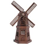 Mini Yel Değirmeni Dekor Retro tarzı Alaşım kırmızı Bronz Süsleme Bar restoranı, Zarif Rüzgar Değirmen Güverte Süslemeleri, Parlak Ve Giyilebilir, 1 Yel Değirmen Tabanı+2 Fan bıçakları