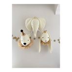 minibellababy Üçlü set duvar dekoru tavşan büst ayı büst/ayı büst duvar dekoru/çocuk ve bebek odası duvar dekoru bebek elbiseleri bebek kına elbisesi erkek bebek hastane çıkışı uyku arkadaşı organik oyuncak