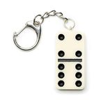 Miniblings Domino Taş Anahtarlık Oyun Taşı Dominos Beyaz - El Yapımı Moda Takı | Anahtarlık Halkası Anahtarlık, Çok renkli, 30mm