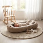 Miniboni Baby Nest Katlanır Bebek Yuvası - 40 x 67 cm - Bej