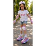 Minibonito Beyaz Renkli Işıklı Kaykaylı Çocuk Ayakkabı - Klasik Paten ve Çift Tekerlek ile Rahat Kullanım - Pudra Pembe - 31