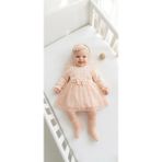 Miniday Baby Kız Bebek Mevlütlük Elbise Bandanalı Dantelli Yenidoğan Hastane Çıkışı Gelinlik Abiye Mevlitlik 4027 - 9 - 12 Ay - Somon