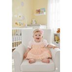Miniday Baby Kız Bebek Mevlütlük Elbise Yazlık Bandanalı Dantelli Yeni Doğan Hastane Çıkışı Gelinlik Abiye 4015 - 3 - 6 Ay - Somon