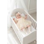 Miniday Baby Kız Bebek Mevlütlük Yazlık Elbise Bandanalı Dantelli Yeni Doğan Hastane Çıkışı Gelinlik Abiye 13 - 0 - 3 Ay - Natural