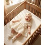 Miniday Baby Kız Bebek Mevlütlük Yazlık Elbise Bandanalı Dantelli Yeni Doğan Hastane Çıkışı Gelinlik Abiye 13 - 6 - 9 Ay - Natural